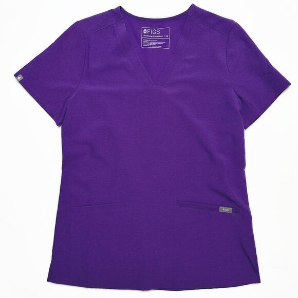 Figs Casma Three Pocket Technical Scrub Top Ultraviolet Purple Womens XS - Picture 3 of 16